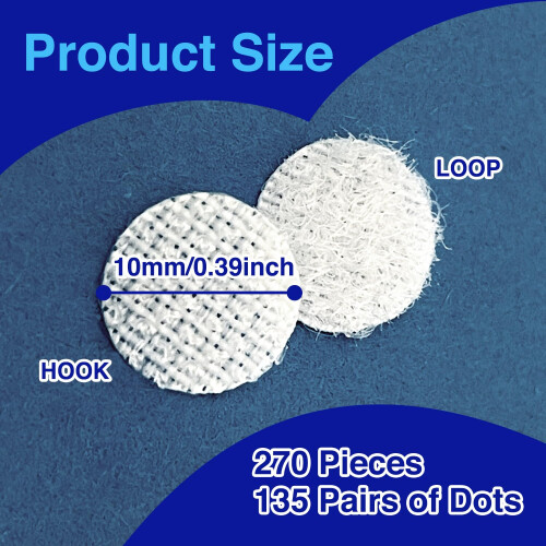Self Adhesive Dots Sticky Back Hook Loop Dots No Residue Double Sided Sticky Dots for 1