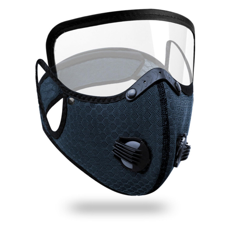 Cycling Face Mask With Active Carbon Filter, Dustproof, Washable, Outdoor Training, Sport, Cyan Color 9199774991094