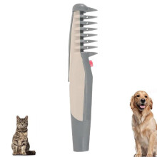 EComb 2In1 Electric Pet Comb for Dogs and Cats Tangled Hair Removal Safe and Fast Gray Unisex 1 Pc