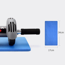 Doppeltes Rad Bauchmuskelrollen Fitnessgeräte Grau 1,5 kg