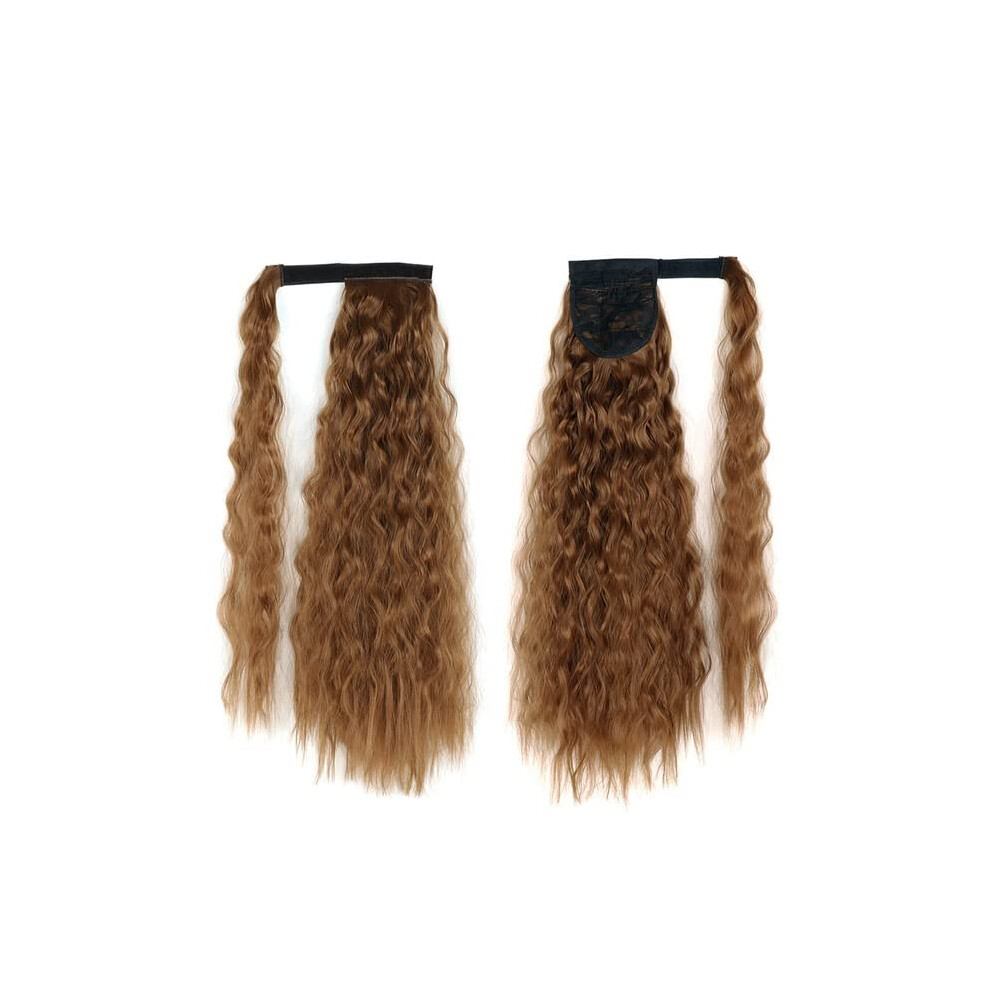 Unisex Ponytail Extension Clipin Wrap Around Synthetic Hair 22Inch Color 6 Natural Hairpiece