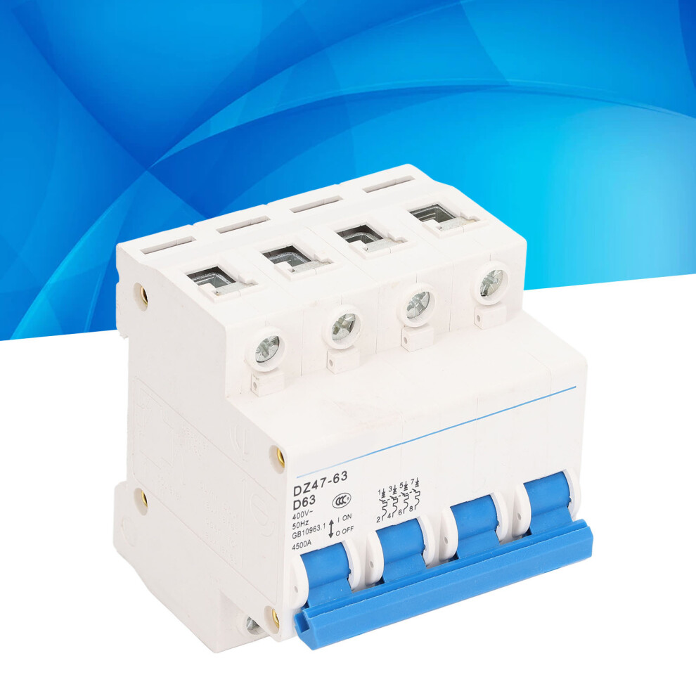 Dz47 Mini Circuit Breaker 63A 400V Din Rail Overload Protection 3271375165770