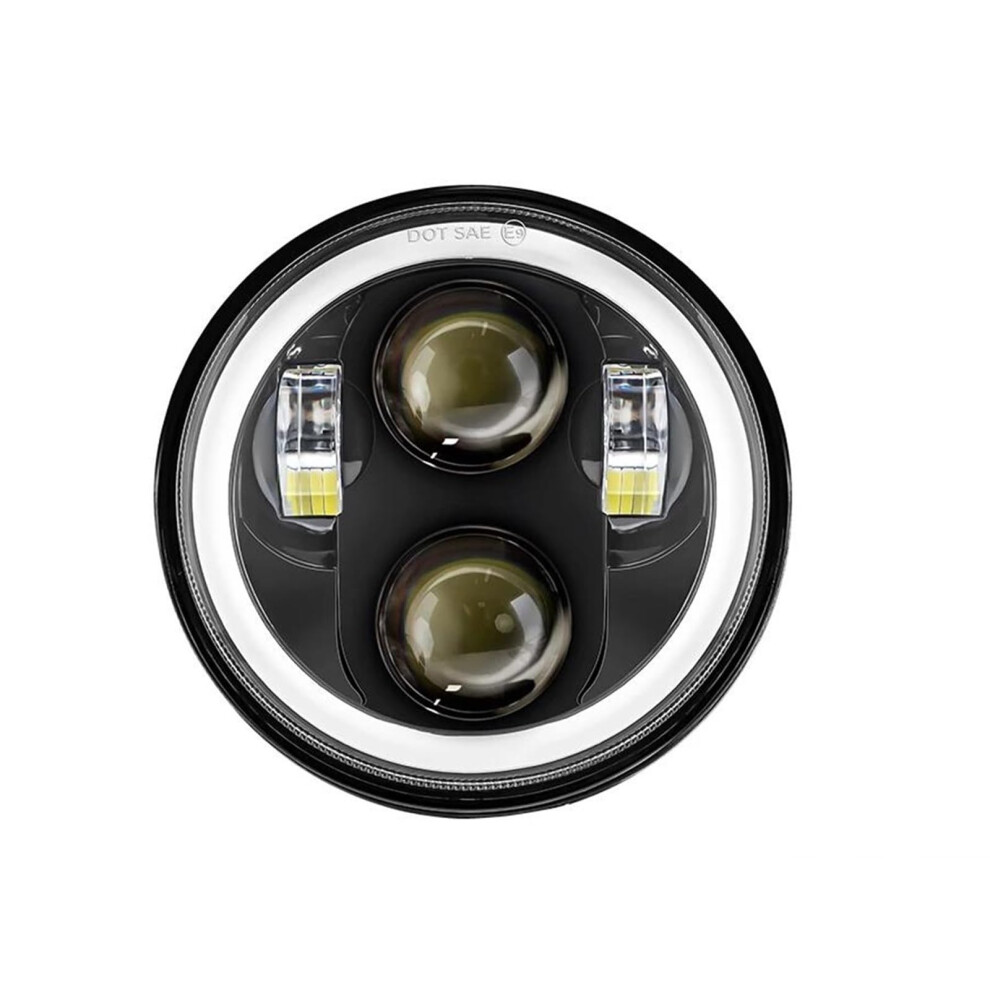 Motorbike Headlights 5.75 Inch Led Headlight Projector Halo H4 Motorcycle For Sportster Dyna Iron 883 Triumph Drl Turn Black 9382693259424