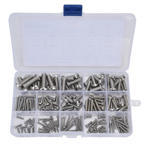 Rust Resistance Screws Assortment Socket Cap Screws Stainless Steel Hex Socket Oxidation Resistance Countersunk Flat Head Metric System Kit for Wide