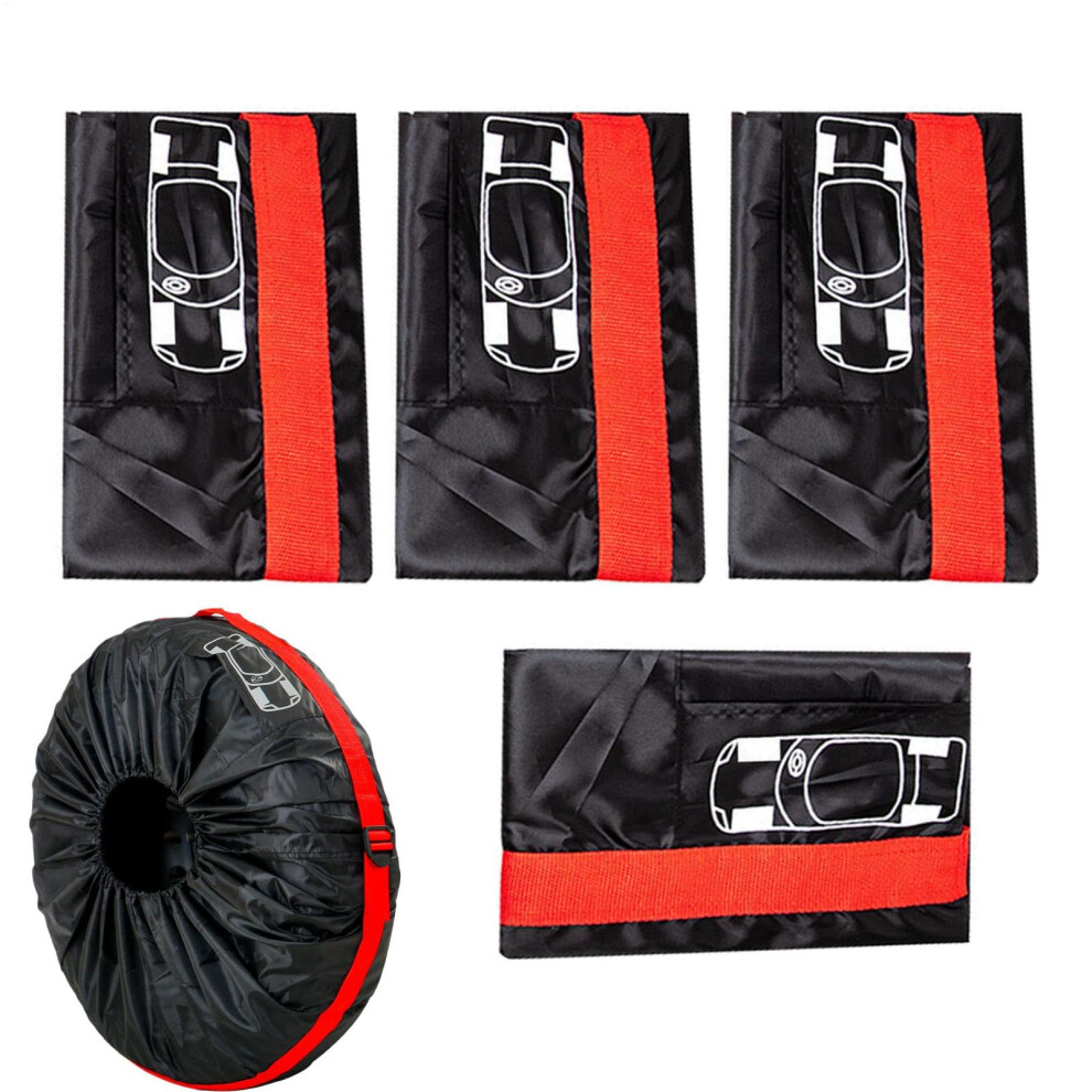 Tire Covers Set Of 4 Waterproof Allweather Protection For Rv Boat Trailer Wheels L Red 9199774992558