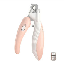 Nagelknipser für Haustiere, LED-Licht, Krallenpflegeschere für Hunde und Katzen, Krallenschneider für Kleintiere, Haustierutensilien, Rosa