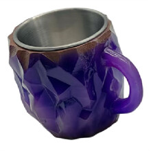 Taza de Café de Cristal Mineral de Lujo Tazas de Café de Cristal Mineral Elegante Regalo de Cristal para Tazas de Cristal Natural para Café