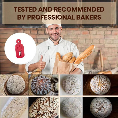 CreativeBread Scoring Tools Dough Bread Baking Prop Bread Surfaces Texture Cutting for Bakery Black+Red 1