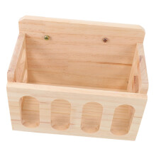Rabbit Wooden Food Pot Feeder Rack For Small Animals Guinea Pig Hollow Design Compatible With Rabbit Hutch Bunny Feeding