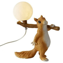 Lampe de Chevet Lampe pour Enfants Salon Chambre Luminaire Décoratif Lampe Décorative Mignonne en Forme D'Écureuil