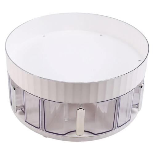 360 Rotating Spice Organizer Double Layer Spice Tray Round Rotating Spice Rack A 1