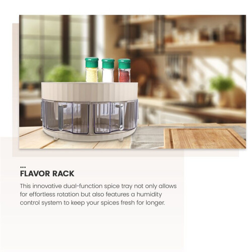 360 Rotating Spice Organizer Double Layer Spice Tray Round Rotating Spice Rack B 2