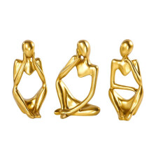 Statue Gold Decor Abstract Art Sculpture, Golden Resin Collectible Figurines
