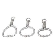 Stainless Steel Spring Lock Cow Nose Rings 3Pcs Adjustable For Herding Cattle Livestock Management