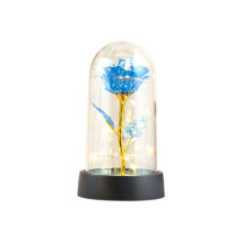 Valentijnsdagroos Cadeau voor Haar - voor Butterfly Rose in Glazen Koepel met LED Blauw