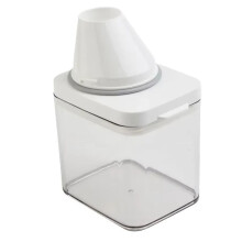 New Airtight Laundry Detergent Dispenser with Measuring Cup Plastic Transparent Powder Liquid Container with Lids Jar