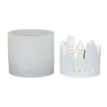 Moule en Silicone pour Bougeoir de Maison Creuse à Faire Soi-Même, Bougeoir, Château, Maison, Plâtre, Lampe, Décoration D'Ambiance, Moule A