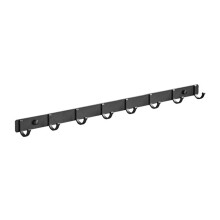 2 Ganchos de Cocina de 8 Ganchos Sin Perforaciones, de Aluminio, Estilo Nórdico, Color Negro, para Pared, 8 Ganchos