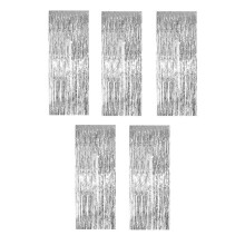 Rideaux à Pampilles en Feuille D'Argent, Rideaux de Fond de Photomaton Argentés, Parfaits pour la Décoration de Vacances