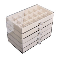 Acryl Sieraden Organizer met 3 Lades, Stapelbaar, Display, Opbergruimte, Oorbellen, Kettingen, Armbanden, Doos, Houder, Koffer