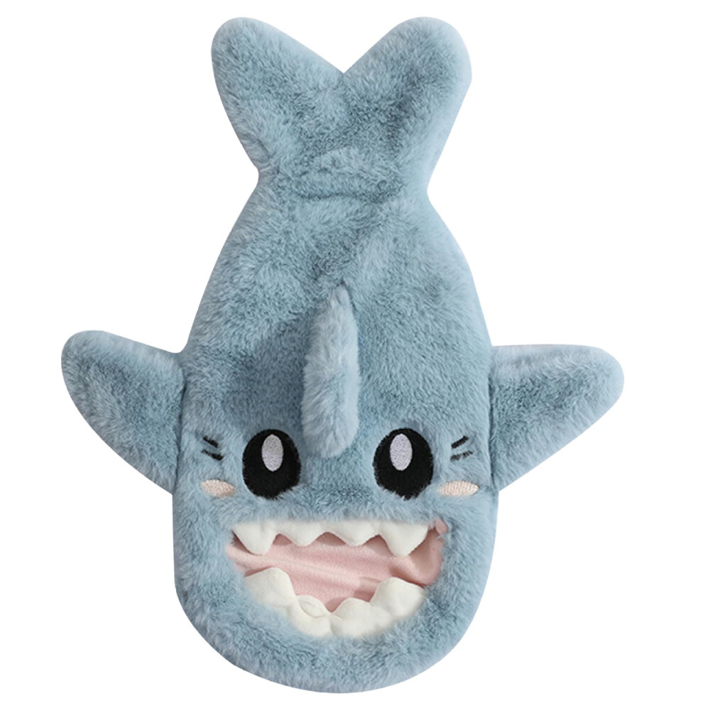 Hot Water Bottle Shark Shape 1L With Washable Plush Cover Hand Warmer LeakProof Cosy Soft Warm Water Bag