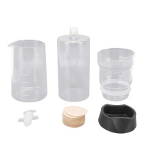 Filtre à café en verre résistant, cafetière à infusion à froid avec filtre en papier non blanchi, débit réglable et filtres à café en verre