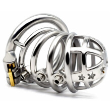 Stainless Steel Penis Cage Chastity Belt With Spikes, Men's CBT Bondage Chastity Cage Sex Toy, Model B40mm