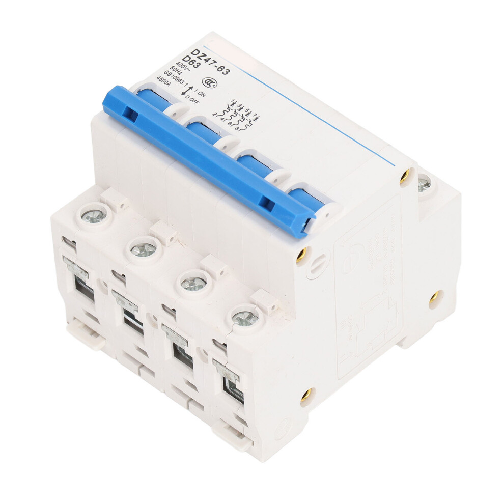 Dz47 63D Mini Circuit Breaker 63A 400V Din Rail Overload Switch 7891375173931