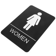Acryl Vrouwen Wc Bord Met Braille Duurzaam Zwart Voor Kantoor