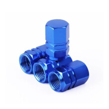 Valve Stem Cap For Car And Motorcycle Tire Rims Blue Metal ScrewOn Valve Cover Nuts Bolts Included