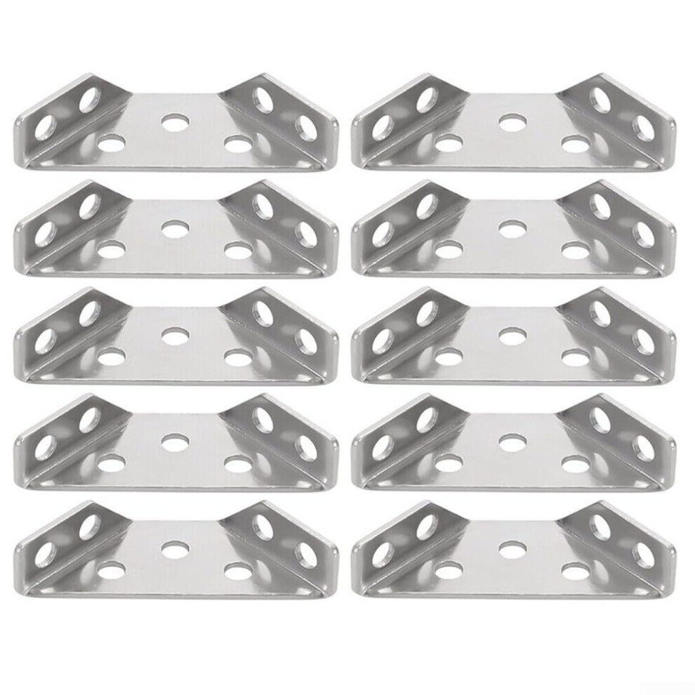 10Pcs Heavy Duty Stainless Steel Corner Brackets For Furniture Shelves And Cabinet Assembly 9382693263919
