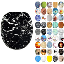 Sanilo Soft Close Toilet Seat, Wide Choice of New Toilet Seats, Stable Hinges, Easy to Mount (Marble Black)