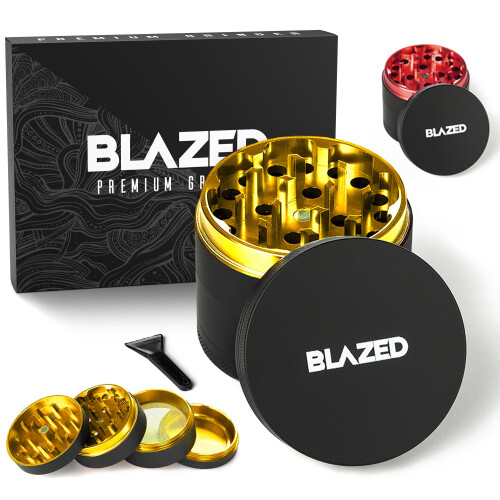 Blazed Large Aluminium Herb Grinder (Golden)