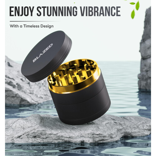 Blazed Large Aluminium Herb Grinder (Golden) 1