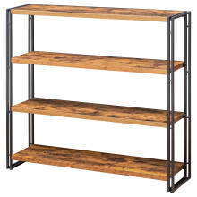 BCLOUDNEST Bookshelf, 4 Tier Tall Book Shelf, 47 inch Wide Industrial Bookcase for Living Room, Home Office, Kitchen, Rustic Brown