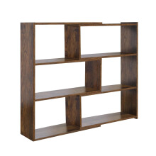 VASTATIO Book Shelf, 4 Tier Expandable Bookcase, Large Corner Bookshelves with 6 Storage Units, Can be Used in Small Spaces or Corners, Suitable for