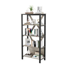 GarveeHome 5 Tier Bookshelf with LED Lights, Tall Bookcase with Open Display Shelves, Wood and Metal Standing Bookshelf with Storage Rack for Living