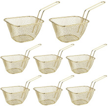 SEUNMUK 8 PCS Chip Serving Frying Baskets, Mini Chip Baskets with Handle, Chips Deep Fry Baskets Food Presentation Baskets for Chips Onion Rings Tapas