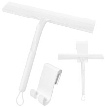 Lunriwis Shower Squeegee,Silicone Shower Wiper with Wall Hanger No Drilling Squeegee Shower Bathroom Window Squeegee for Shower Doors, Windows,Car