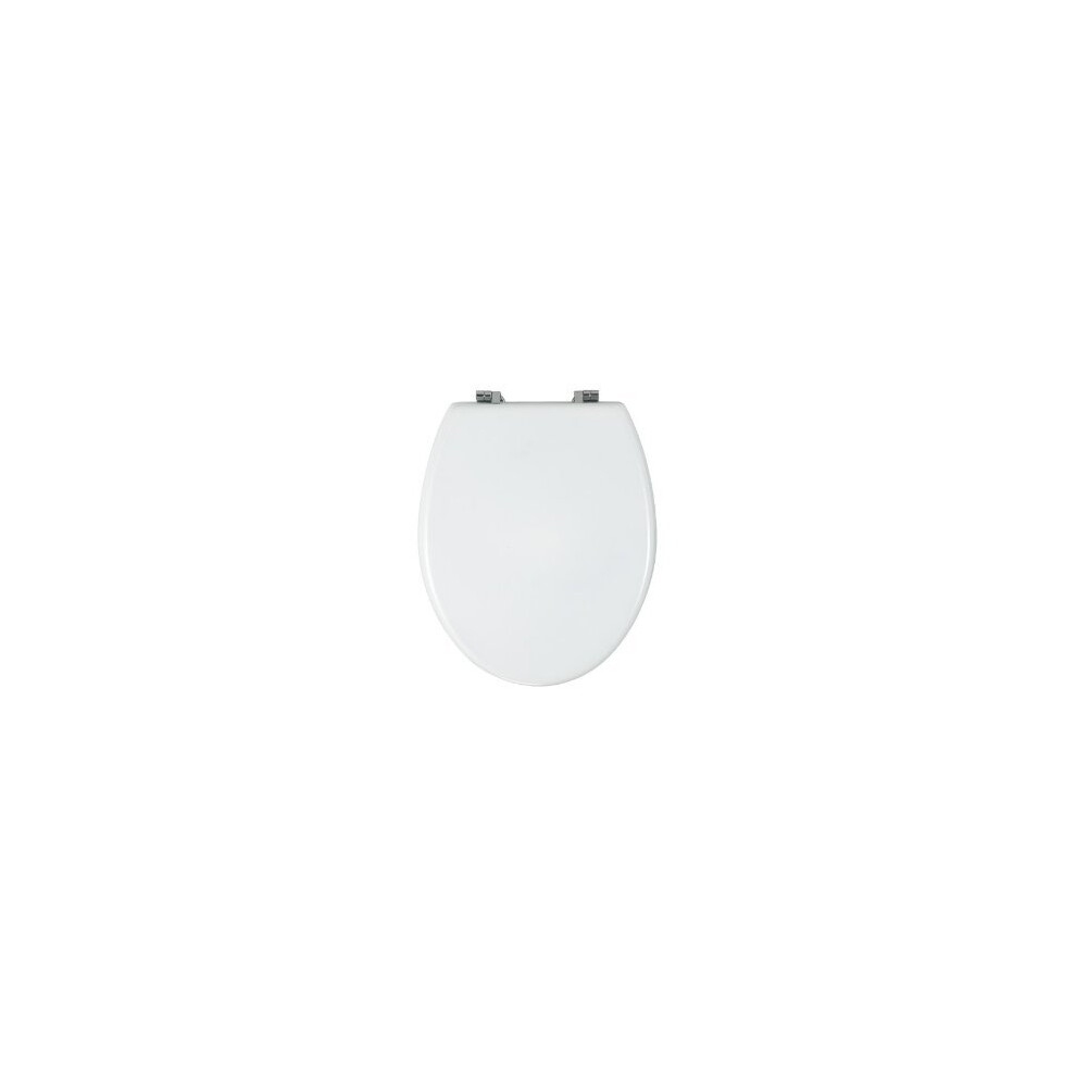 Mdf White Toilet Seat With Zinc Alloy Hinges 5020245847517