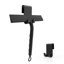 Shower Squeegee, Window Squeegee, Black Shower Squeegee for Shower Doors with Hook, Household Shower Scraper for Bathroom, Cleaning Tile Wall, Car