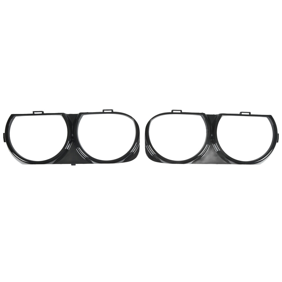Pair Headlight Cover Trims Bezel For Dodge Challenger 2015-2019 Black 8711375181783