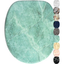 Sanilo Soft Close Toilet Seat, Wide Choice of Marble Toilet Seats, Stable Hinges, Easy to Mount (Marble Green)