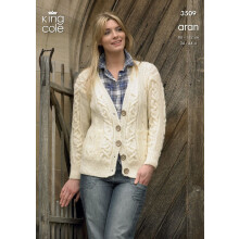 King Cole Ladies Cardigan & Gilet Aran Knitting Pattern 3509