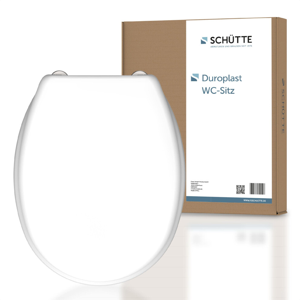 Sch?Tte Toilet Seat Without Soft-Close Mechanism, Toilet Lid With Metal Hinges, Scratch-Resistant Duroplastic, Toilet Lid And Seat Maximum Load 150 4008431091655
