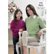 King Cole Mens/Ladies/Childrens Cardigan & Sweater Merino 4 Ply Knitting Pattern 3755 by King Cole