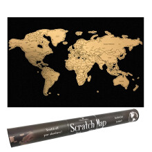 Gleneagles Scratch Off World Map Travel Tracker Poster ? Large Black Gold Map of the World with Scratch-Off Countries Chip Adventure Map for