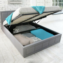 SANA SLEEP Ottoman Bed Frame - Fabric Storage Double Bed - Bed Frames in UK - Gas Lift Bed Base in Small Double King Super King Size - No Mattress