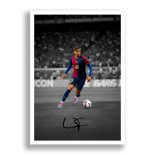 Lamine Yamal Signed Photo Barcelona Poster Print Autograph Framed Display Memorabilia Spain Gift (A4 poster only (B&W))