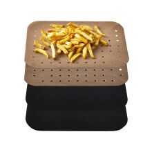 Tower TLINER3 Reusable Rectangular Air Fryer Liners, Pack of 4 Paper Accessories, Suitable for Most 9 Litre Dual Basket Air Fryers Including Tower